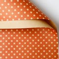 Orange polka dot waterproof flower wrapping paper with a natural kraft paper reverse side - Orange