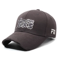 Casquette de baseball marron foncé vintage avec broderie 1983 et bord usé élégant - Réglable / Gris