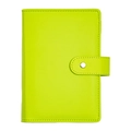 Lime green macaron binder notebook with PU leather cover and silver metal snap button - Case Only-Green