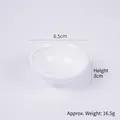 Miniatuur witte keramische kom 6,5 cm diameter voor DIY handgemaakte kleikeuken - 6.5cm Diameter / Wit