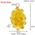 Detailed view of yellow acrylic grape charm with size dimensions for DIY jewelry making - Yellow Grape (Small)