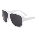 Fashionable oversized white sunglasses with dark grey lenses in a retro urban style - White Frame