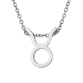 Collana con ciondolo segno zodiacale Toro in acciaio inossidabile finitura argento - Toro - Acciaio