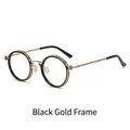 Montatura occhiali vintage rotondi in metallo nero e oro per uomo e donna - Montatura Oro Nero