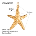 Ciondolo a stella marina in acciaio inox dorato con dimensioni 2,88 cm x 3,49 cm - Forma di Stella Marina (JDPW240056)