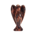 Polished red and black spotted natural stone angel figurine with a smooth finish - Mahogany Obsidian