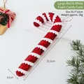 Red and white sequined Christmas candy cane ornament large size 25.5cm for tree decoration - Large Red and White Foam Candy Cane