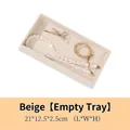 Beige velvet jewelry display tray for necklaces and rings, size 21x12.5x2.5cm - Regular Beige Jewelry Tray (Empty Tray)