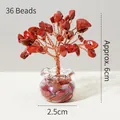 Handmade red jasper crystal tree with 36 stones in a glass base, 6cm height decor - 36 Crystals Red Jasper (Mini Fish Tank)