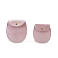 Schmuckbeutel-Set aus rosa Samt mit Metalldruckknopf in zwei verschiedenen Größen - Rosa