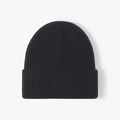 Gorro clásico de punto jacquard negro para hombre y mujer con dobladillo ancho - Talla única / Negro