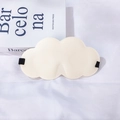 Beige cloud-shaped 3D sleep mask made of soft memory foam with adjustable black strap - Cloud Beige