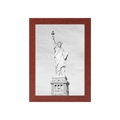 Deep mahogany wood photo frame with a minimalist New York City landmark print - Redwood / 3.5 X 5 Inches (8.9 X 12.7 Cm)