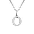 Polished stainless steel cable chain necklace featuring a minimalist silver initial O pendant - Letter O / Steel Color