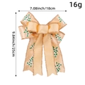 Orange Christmas bow decoration with gold glitter edges and festive pattern, 18x25cm - Gold Tree / 18x25cm