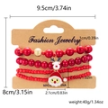Détails des bracelets de Noël rouges avec breloques Père Noël sur carte de dimensions - Rouge-Père Noël Élan Charme
