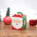Christmas gift box with Santa Claus design in red and green festive colors - S8827 Green Santa / Flat Shipping