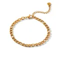 Dettaglio del bracciale Figaro in acciaio inossidabile 18K con chiusura a moschettone - Bracciale Figaro (Larghezza 4mm) (HC-B20460-4mm)