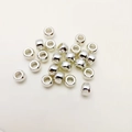 Silver cylindrical metal spacer beads for DIY bracelet jewelry making, high shine finish - Thick Silver Plated