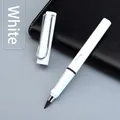 White inkless eternal pencil with silver clip and ink window on black notebook - Small Rod HB / White