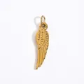 DIY 14K gold plated stainless steel double-layered wing pendant with 22x8mm size - Small Wing-14k Gold