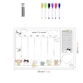 30x20cm cat-themed acrylic weekly planner set with colorful markers and screws - TYU306 Cute Cat Weekly