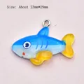 Blauer Harz-Fisch-Anhänger mit Silberring für DIY Ozean-Schmuckherstellung Zubehör - Nr. 1 Blau Gelber Fisch