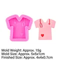 Pink nurse uniform silicone mold with finished resin piece featuring a stethoscope - 3# Heart Stethoscope Nurse Uniform / Pink