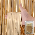 Rideau de franges dorées laser pour décoration de fête avec son emballage d'origine - 1*2 Mètres / Or champagne brillant
