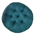 Thick peacock green velvet round chair cushion with tufted nine-point quilting design - [Round] Dark Green