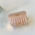 Elegant pink acetate bow hair claw clip with gold Barrette La France script - Approx. 8cm / Jelly Pink