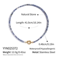 Detail specifications of natural stone beaded necklace with stainless steel clasp details - Blue and White Texture Stone Style (YYN025372)