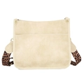 Chic beige crossbody bag with leopard print wide strap and gold hardware details - Off White