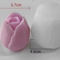 Molde de silicona rosa para vela con flor rosa, ancho 3,7 cm y altura 4,6 cm - GP212-1 Tulipa Pequeña