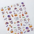 Adesivi per unghie 5D a rilievo Halloween con gatti fantasma, zucche e libri magici MN-397F - Stile in Rilievo 5D Zucca Gatto di Halloween (MN-397F)