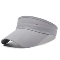 Dark grey open-top sports sun visor with long brim and breathable quick-dry mesh - Adjustable / Light Gray