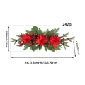 Künstliches rotes Poinsettien- und Beeren-Weihnachtsgesteck, 66,5 cm Länge, 242 g Gewicht - Weihnachtsstern Beeren Kiefer Stil / 66.5x11x15cm