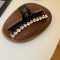 Elegante pinza per capelli nera con strass a forma di cuore e finitura lucida - Stile Strass a Cuore Nero (20#)