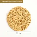 Handwoven water hyacinth wall decor, 35cm diameter bohemian style natural wall hanging - Water Hyacinth Decor 35cm
