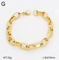 Detail of gold double-layer chain bracelet with weight 23g and size 9x210mm specs - Large Ring Chain Style