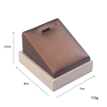 Schmuckständer aus gebürstetem Leder in Braun und Beige, Maße 8x7x5,5 cm - Anhängerständer