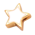 Pentagram DIY charm bead with gold plating and white enamel star design for jewelry - Star-White