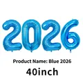 Giant 40-inch blue metallic foil numbers 2026 balloon set for New Year celebration - 40 Inch / Blue