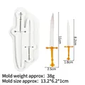 Schwert Silikonform für Fondant oder Harz, Größen 11cm und 8,2cm für DIY Tortendekoration - Stil 2-Grau-Schwerter / Grau
