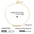 Detail of 18K gold-plated heart necklace showing dimensions and zircon pendant size - Five Heart Zirconia Pendant(JDN0307041)