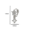 Detailed size view of star huggie hoop earrings with dimensions 1.33cm by 0.53cm - Small Star Drop Design (9#) / Silver