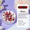 Rose scented soy candle 30g with dried red flower petals and glitter in clear glass - Dried Flower Glitter / Red / Rose