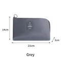 Grey portable travel electronics organizer bag with zipper and plane logo 21x14x3cm - Gray