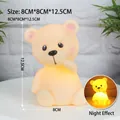 Cute teddy bear night light with soft warm glow, compact 12.5cm bedside decorative lamp - Yellow Bear