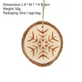 Natural wood snowflake ornament with bark edge and white bead for Christmas decor - Geometric Flower